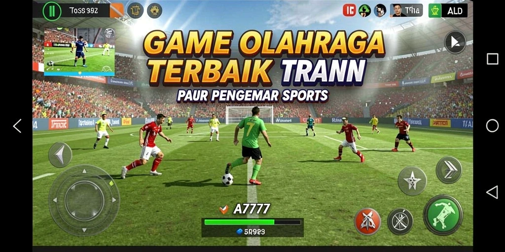 Tangkapan layar A7777 menampilkan aksinya di lapangan dengan grafik menakjubkan.