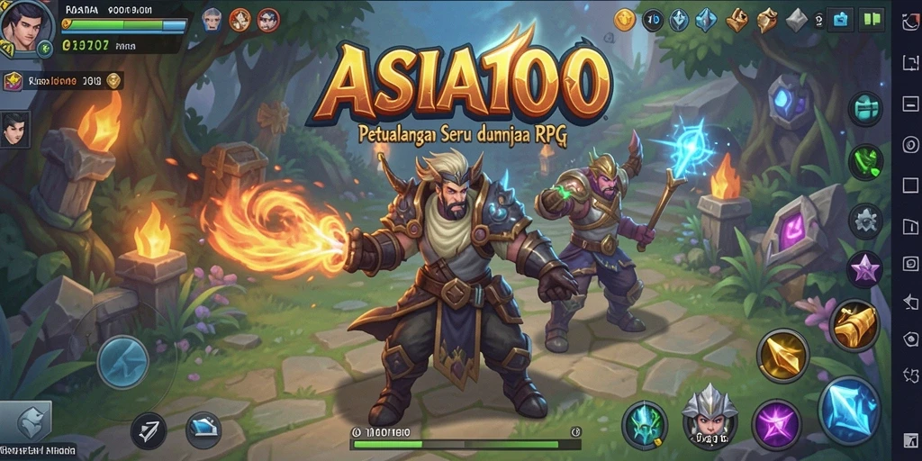 Screenshot gameplay ASIA100 menampilkan pertarungan seru dalam dunia RPG.