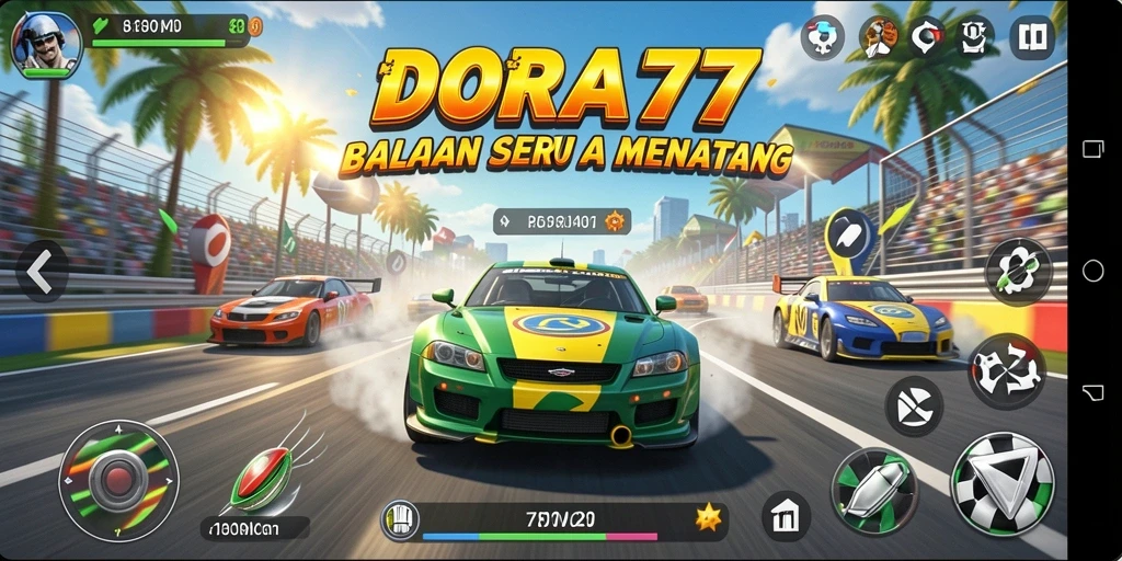 Gameplay balapan yang mendebarkan dan penuh aksi di DORA77.