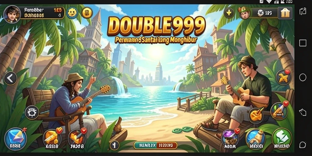 Tangkapan layar gameplay DOUBLE999 dengan karakter dan level yang menarik.