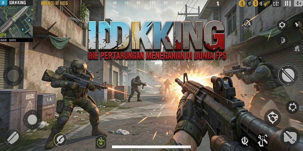 Tangkapan layar gameplay <strong>IDRKING</strong> yang menunjukkan aksi menegangkan di dalam pertempuran FPS.