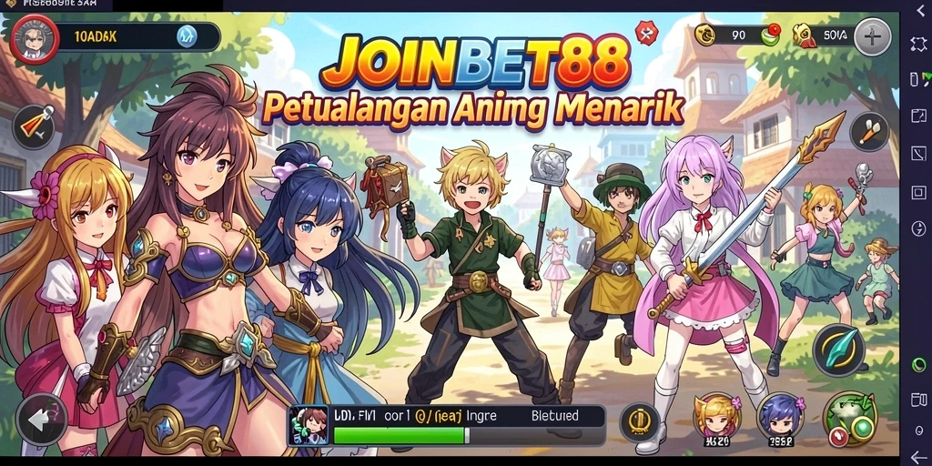 Tampilan gameplay menakjubkan dari JOINBET88 yang menggambarkan karakter anime.