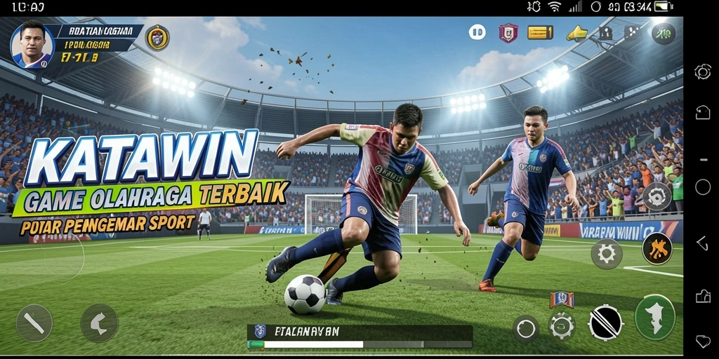 Screenshot KATAWIN menampilkan aksi seru dalam pertandingan olahraga.