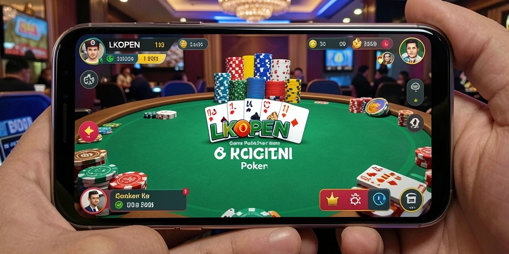 Screenshot utama LKOPEN menampilkan momen seru permainan Poker.