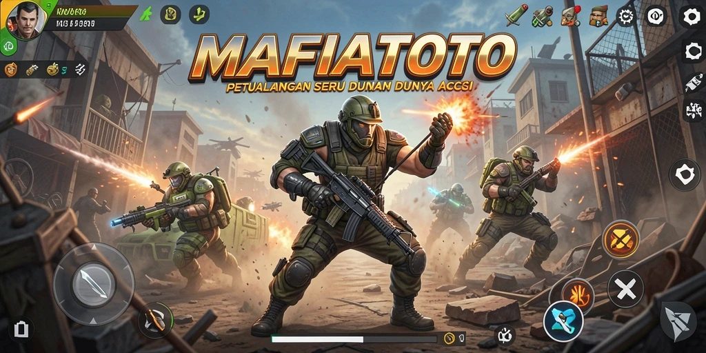 Screenshot MAFIATOTO menampilkan aksi intens dalam pertempuran.
