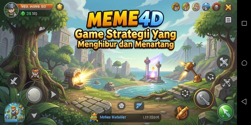 Tampilan gameplay seru dan penuh strategi dalam MEME4D.