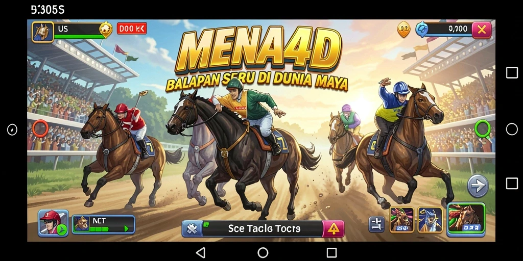 Tampilan seru gameplay Racing di MENARA4D yang mendebarkan.
