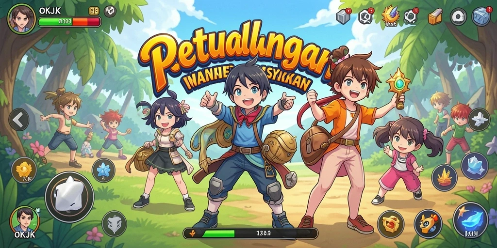 Screenshot utama menampilkan karakter anime beraksi dalam pertarungan seru.