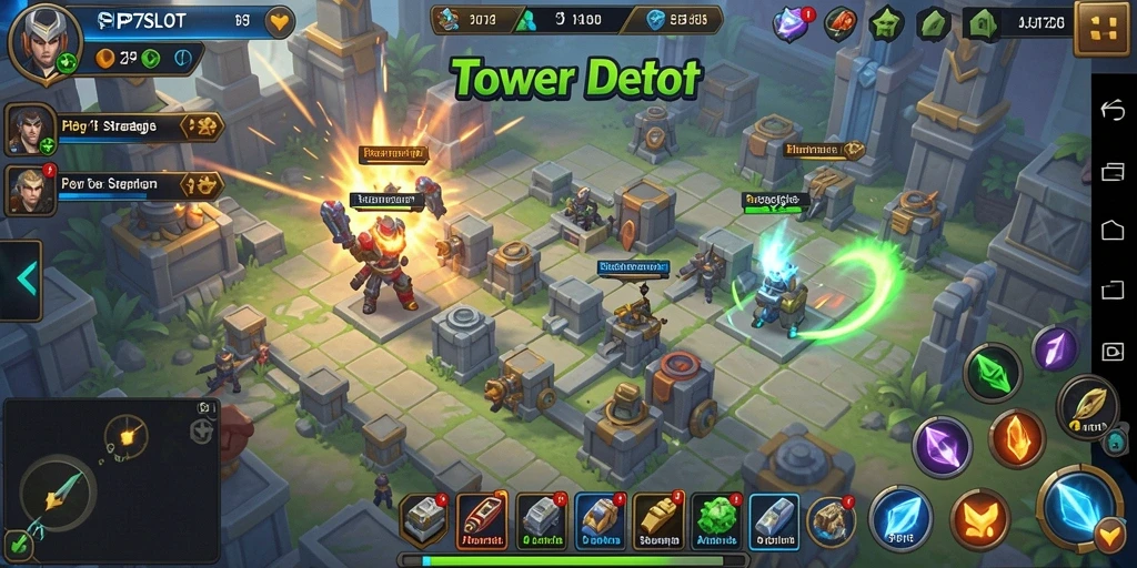 Tampilan gameplay PP7SLOT yang mendebarkan dalam Tower Defense.