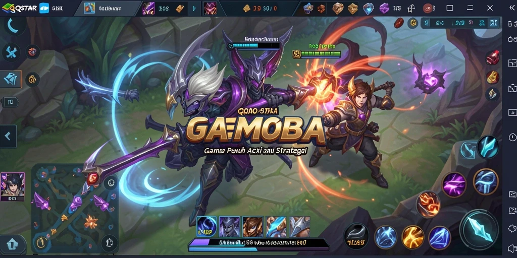 Tangkapan layar gameplay MOBA yang seru dari QQSTAR.