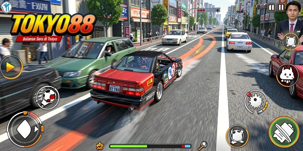 Gameplay seru di TOKYO88 dengan balapan cepat di jalanan Tokyo.