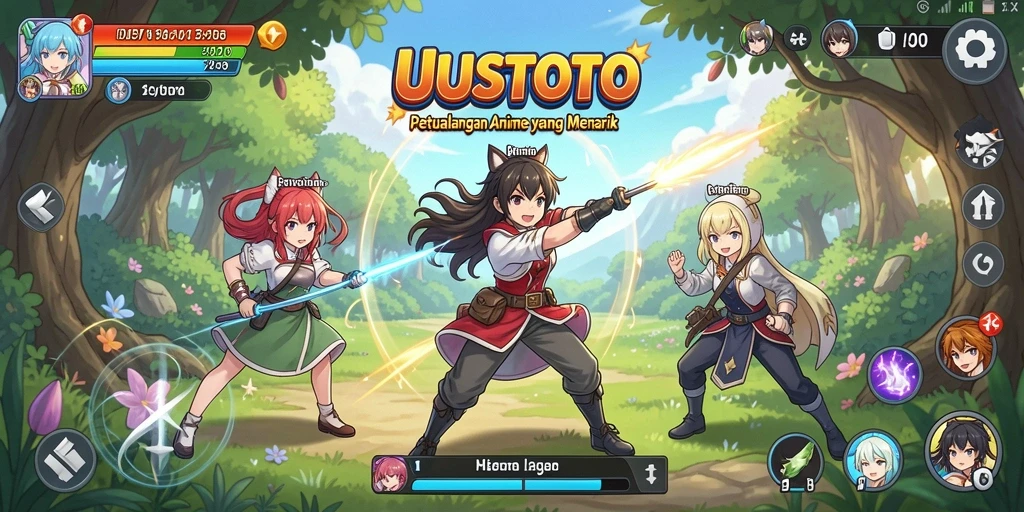 Screenshot UUSTOTO menampilkan aksi seru di dunia Anime.