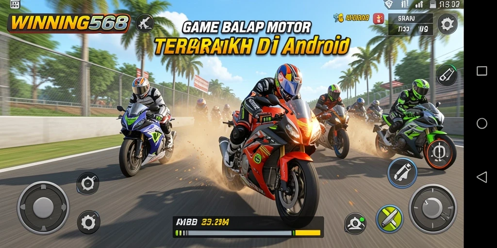 Gameplay seru dan menantang di balapan motor.