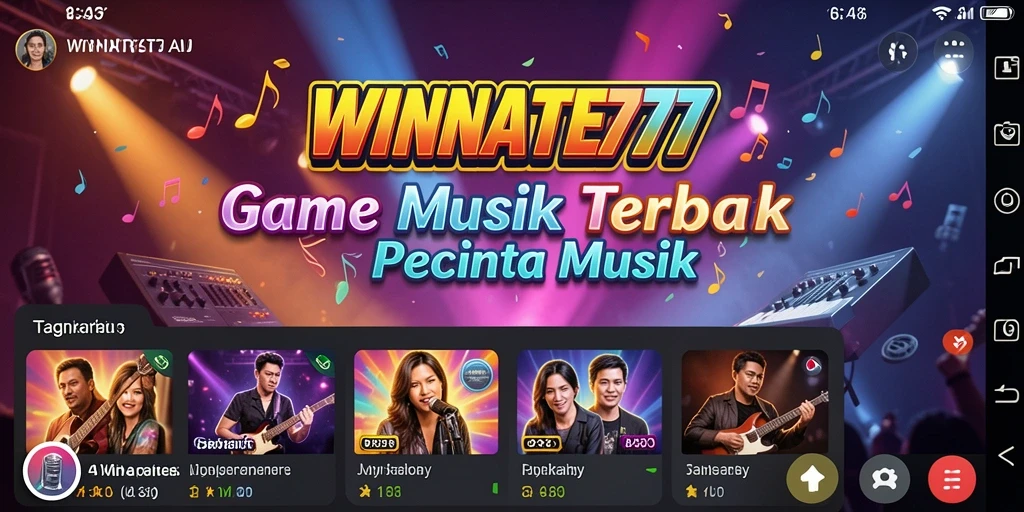 Screenshot menunjukkan gameplay seru dengan tantangan musik.