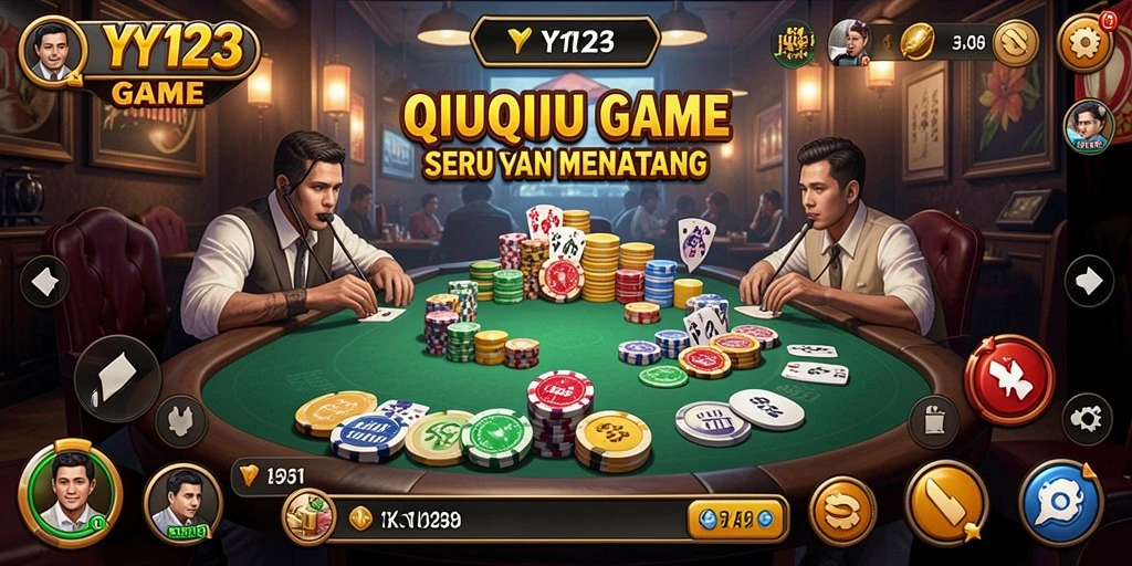 Tampilan gameplay QiuQiu yang seru dan menantang di YY123.